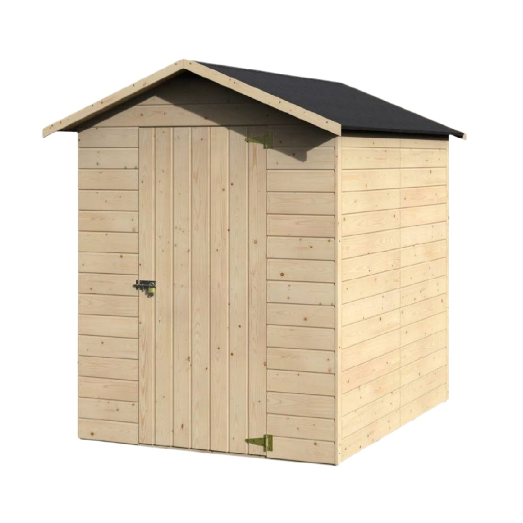 Garden storage shed for outdoor use in untreated wood - 120 x 120 x 180